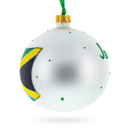 Flag of Jamaica Glass Ball Christmas Ornament 4 Inches