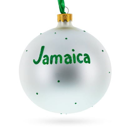 Flag of Jamaica Glass Ball Christmas Ornament 4 Inches