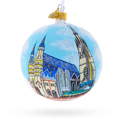 St. Stephen's Cathedral, Vienna, Austria Glass Ball Christmas Ornament 4 Inches