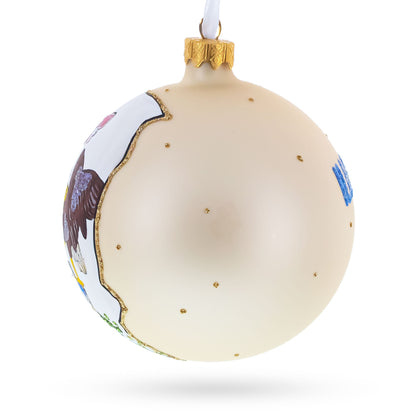 Illinois State, USA Glass Ball Christmas Ornament 4 Inches