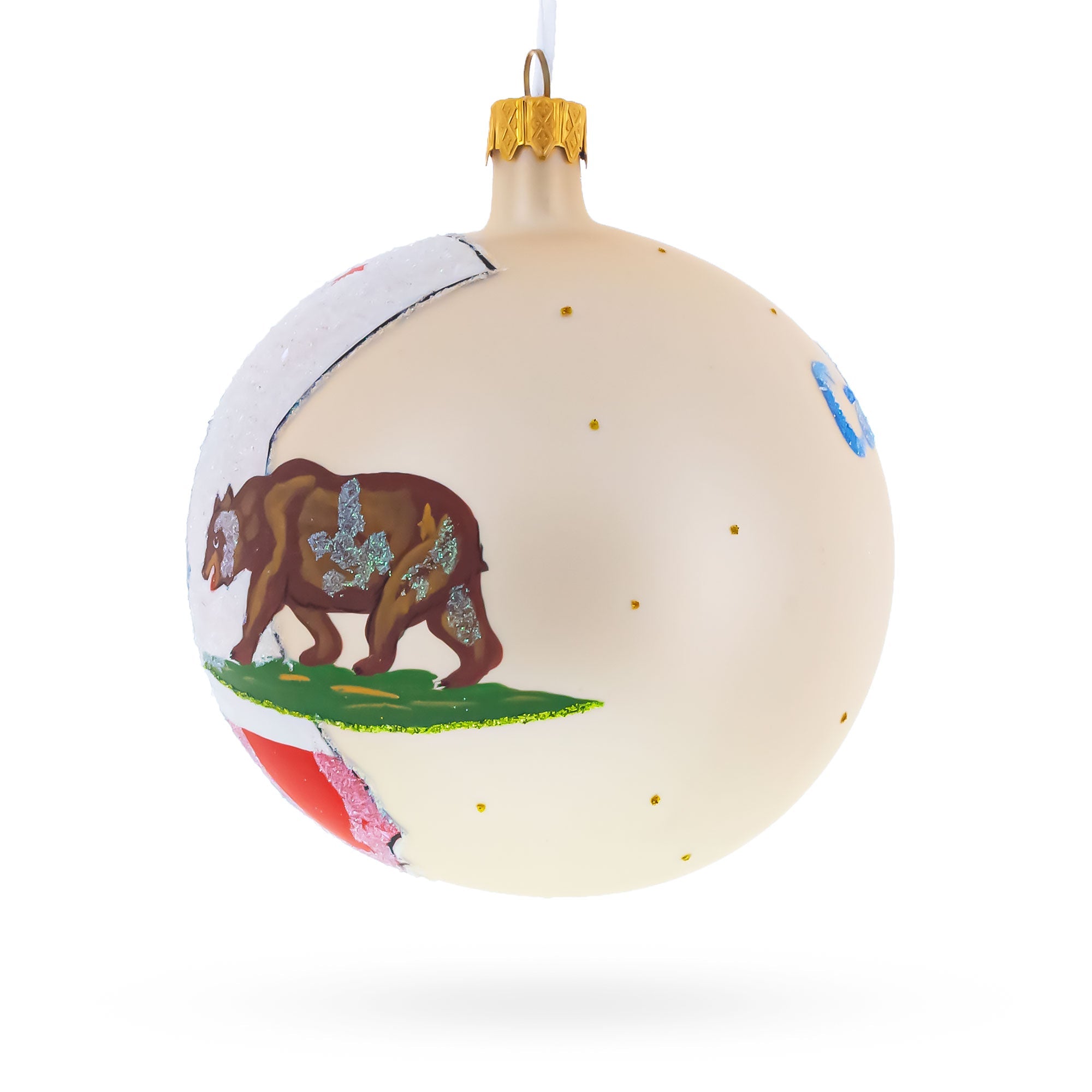 California State, USA Glass Ball Christmas Ornament 4 Inches