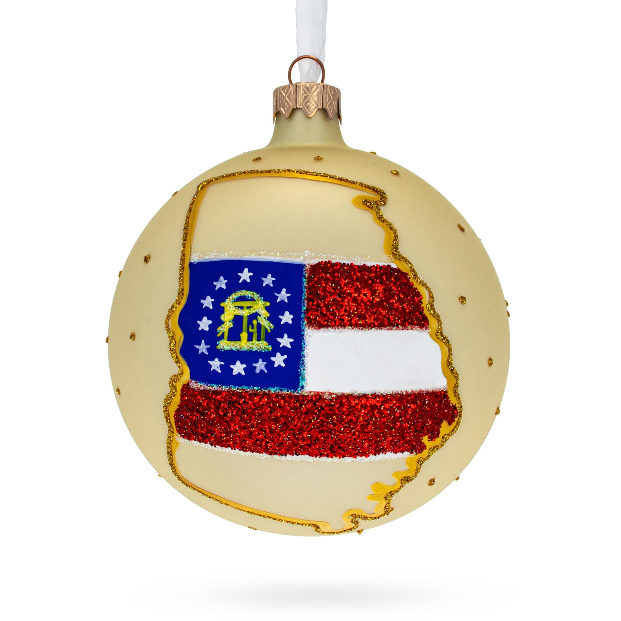 Georgia State, USA Glass Ball Christmas Ornament 4 Inches