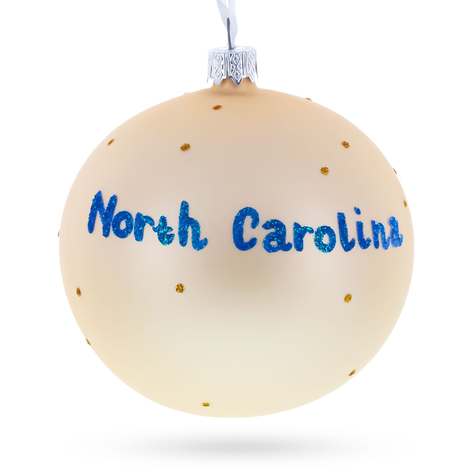 North Carolina State, USA Glass Ball Christmas Ornament 4 Inches