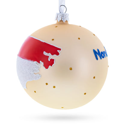 North Carolina State, USA Glass Ball Christmas Ornament 4 Inches