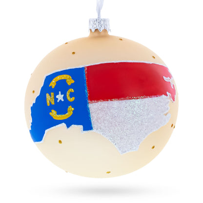 North Carolina State, USA Glass Ball Christmas Ornament 4 Inches