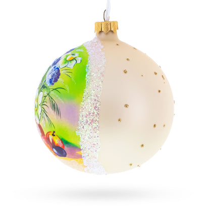 Floral Vase with Apples Masterpiece Glass Ball Christmas Ornament 4 Inches BestPysanky