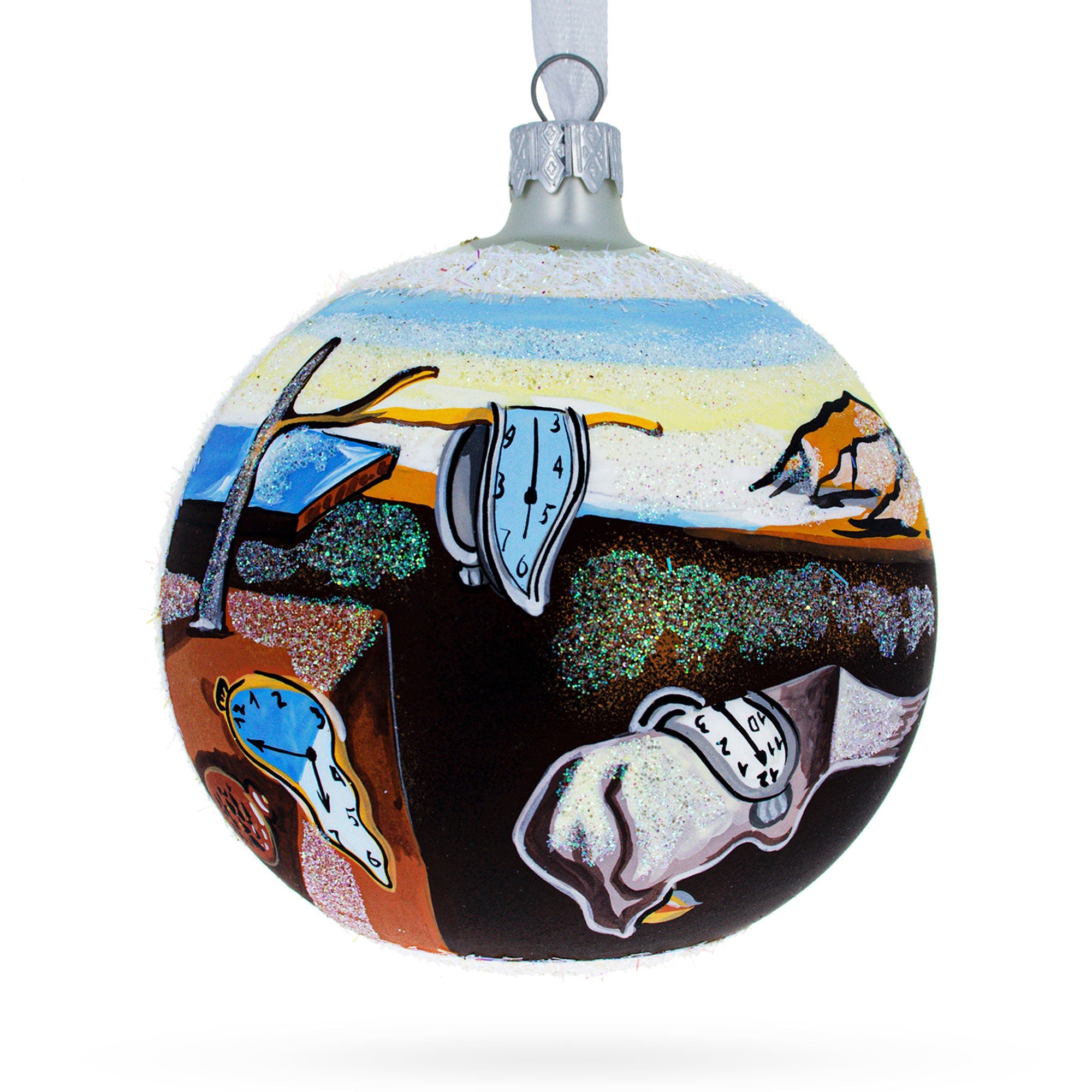 1931 'The Persistence of Memory' by Salvador Dalí Glass Ball Christmas Ornament 4 Inches