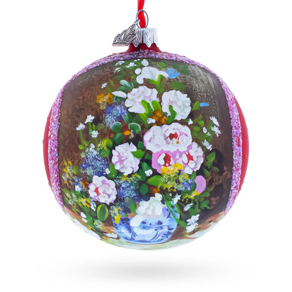 1866 'Spring Bouquet' by Pierre Auguste Renoir Glass Ball Christmas Ornament 4 Inches BestPysanky