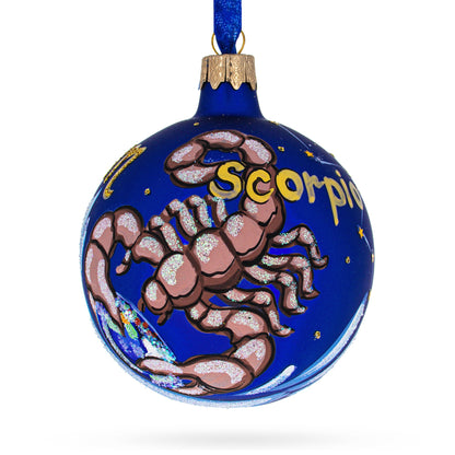Scorpio Zodiac Horoscope Sign Glass Ball Christmas Ornament 3.25 Inches