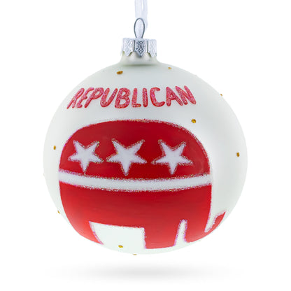 Republican Elephant Glass Ball Christmas Ornament 4 Inches