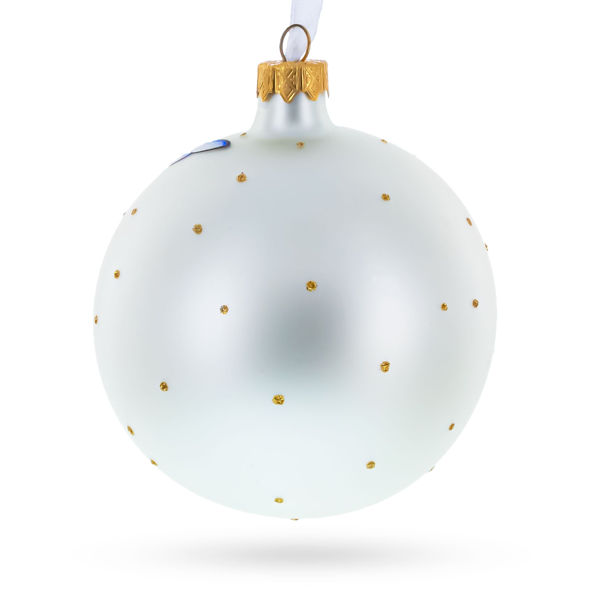 Cupid with Bow and Heart Glass Ball Christmas Ornament 4 Inches BestPysanky