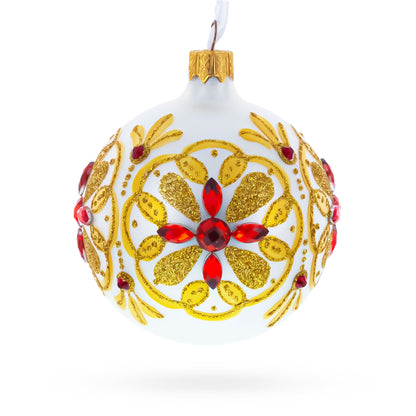 Bejeweled Star Handcrafted Glass Ball Christmas Ornament 3.25 Inches BestPysanky
