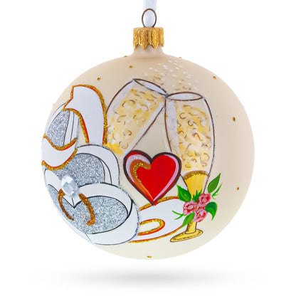 Wedding Flutes Glass Ball Christmas Ornament 4 Inches BestPysanky