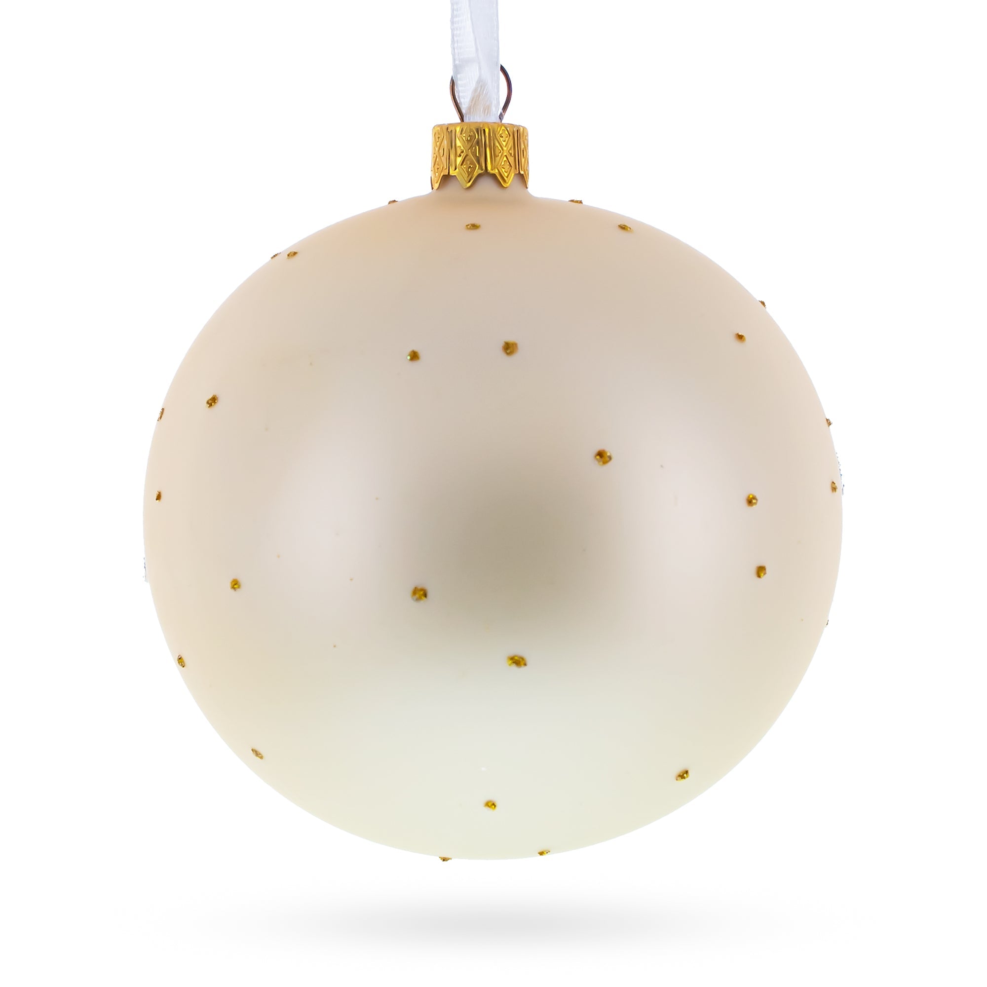 Bear vs. Bull Glass Ball Christmas Ornament 4 Inches