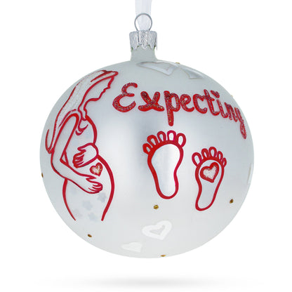 Expecting Mother Glass Ball Christmas Ornament 4 Inches
