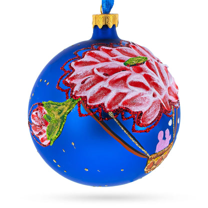 Romantic Hot Air Balloon Design Glass Ball Christmas Ornament 4 Inches BestPysanky