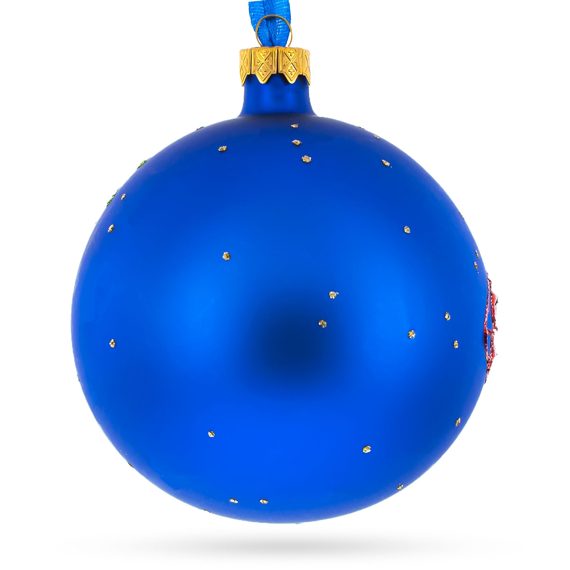 Romantic Hot Air Balloon Design Glass Ball Christmas Ornament 4 Inches BestPysanky