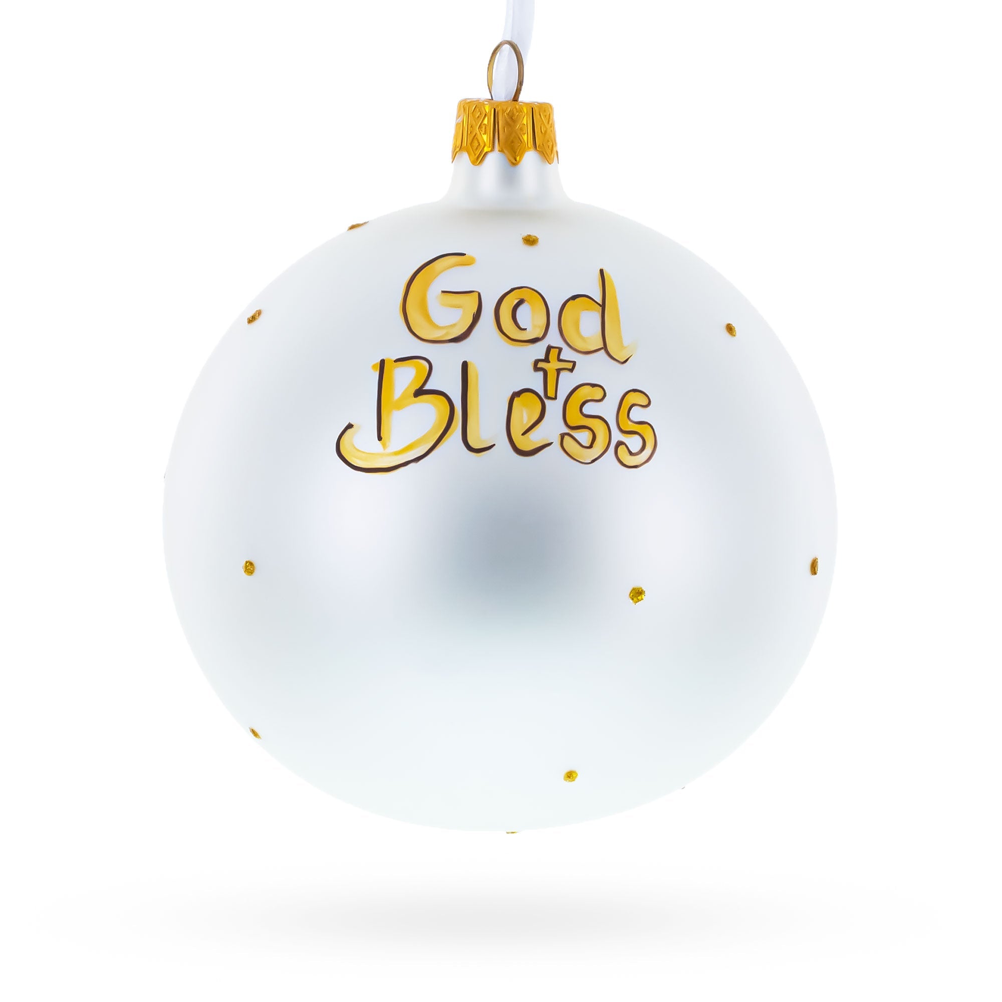 First Communion on White Glass Ball Christmas Ornament 4 Inches