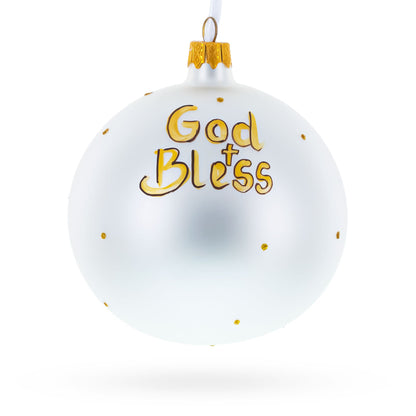 First Communion on White Glass Ball Christmas Ornament 4 Inches