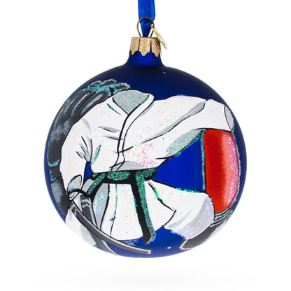Martial Arts Glass Ball Christmas Ornament 4 Inches