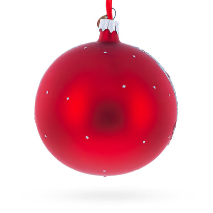 Bear and Bull on Wall Street Glass Ball Christmas Ornament 4 Inches