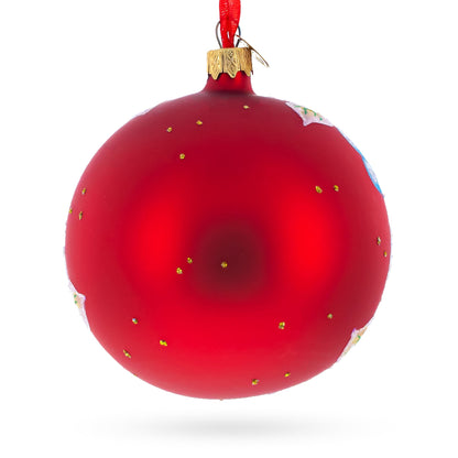 Roses Bouquet Glass Ball Christmas Ornament 4 Inches