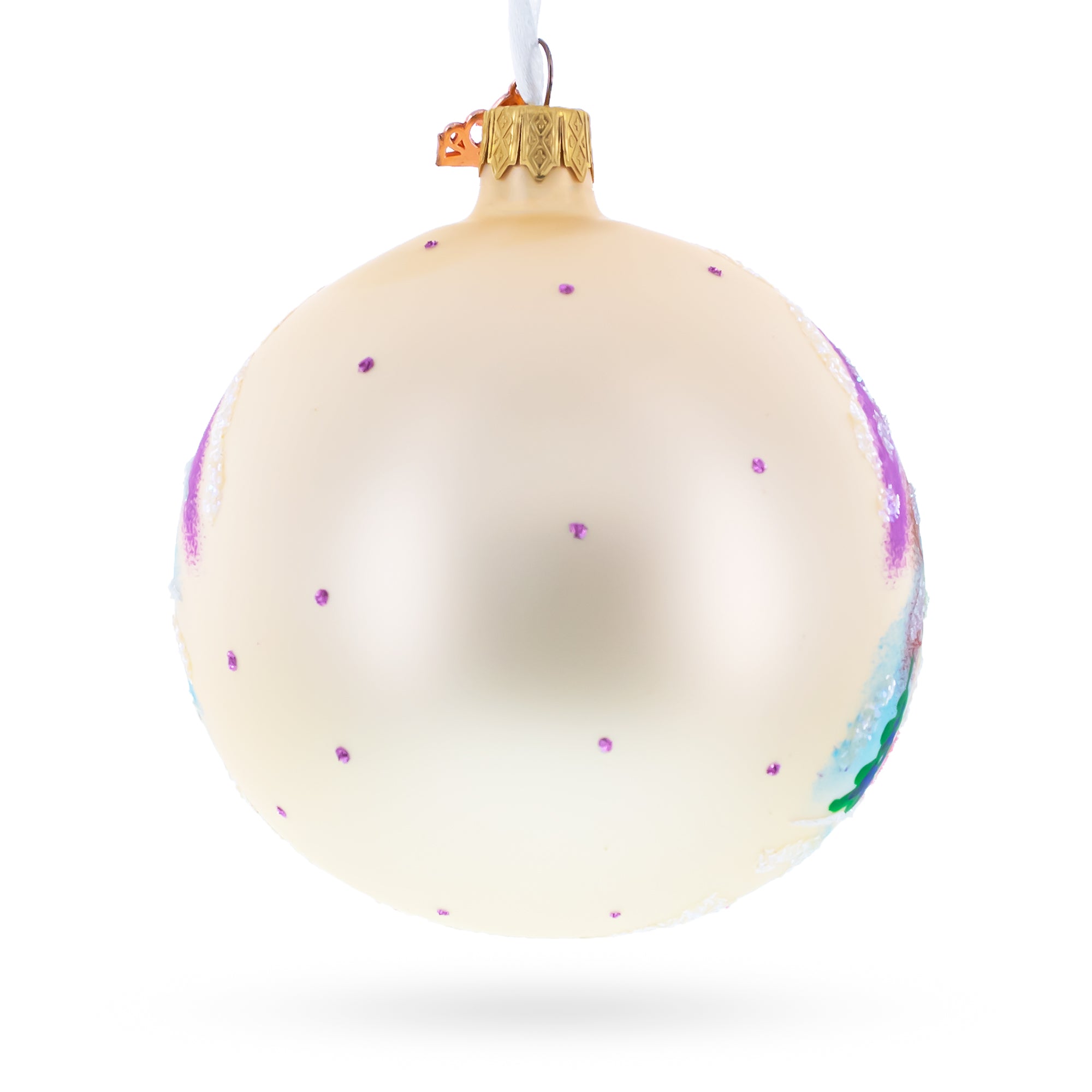 Troll the Fisherman Glass Ball Christmas Ornament 4 Inches