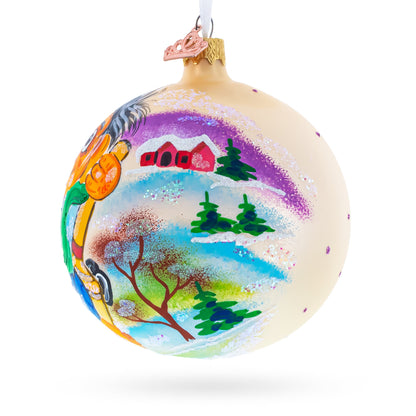 Troll the Fisherman Glass Ball Christmas Ornament 4 Inches