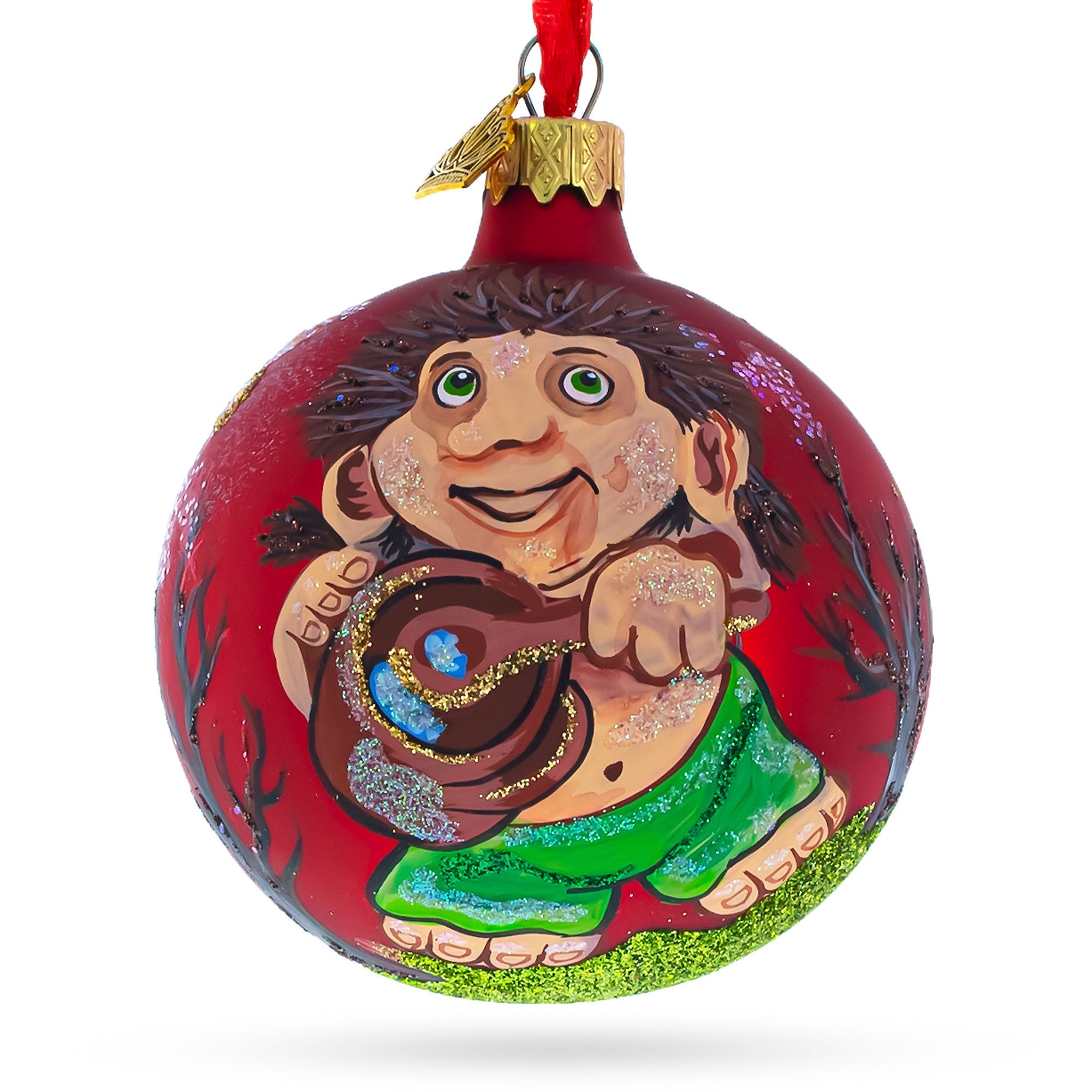 Troll the Cook Glass Ball Christmas Ornament 3.25 Inches