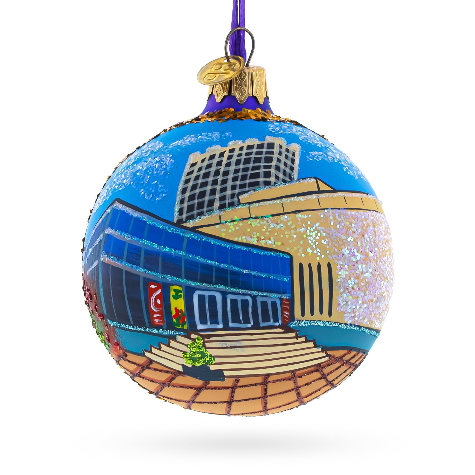 Museum of Natural Science in Houston, Texas Glass Ball Christmas Ornament 3.25 Inches
