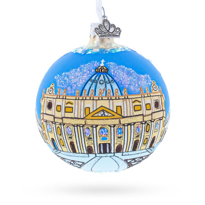 The Papal Basilica of Saint Peter, Vatican Glass Ball Christmas Ornament 3.25 Inches BestPysanky