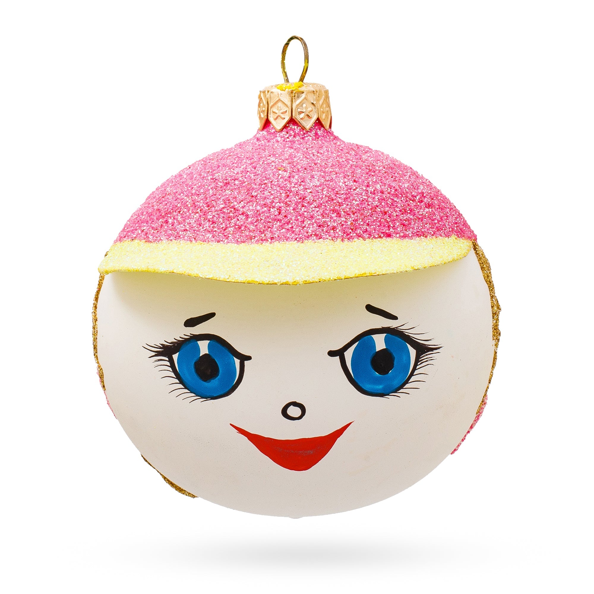 Girl in the Hat Glass Ball Christmas Ornament 3.25 Inches BestPysanky