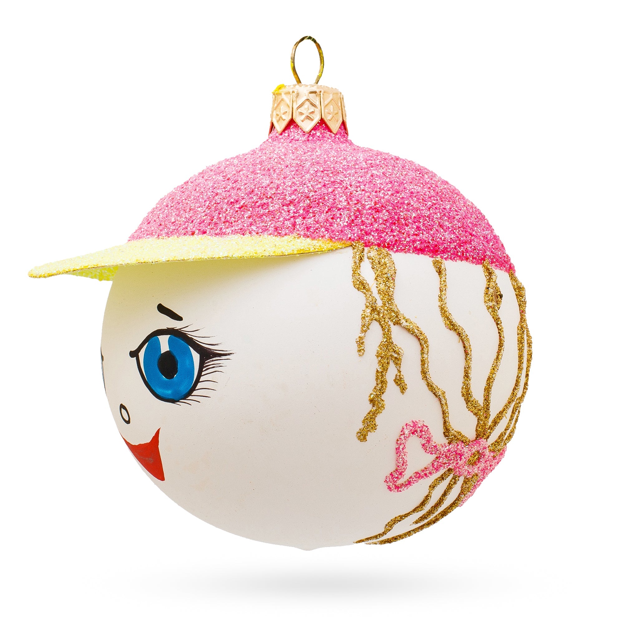 Girl in the Hat Glass Ball Christmas Ornament 3.25 Inches BestPysanky
