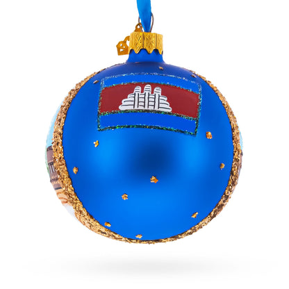 Angkor Wat Temple, Cambodia Glass Ball Christmas Ornament 3.25 Inches BestPysanky