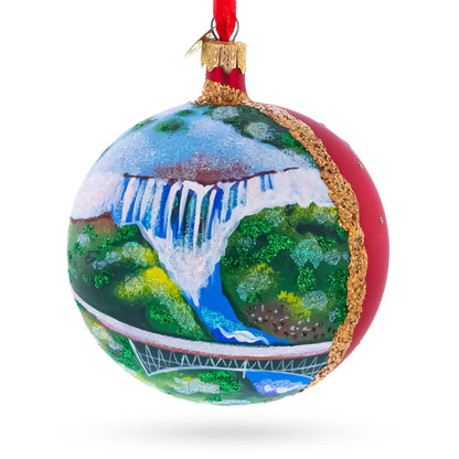 Victoria Falls, Republic of Zimbabwe Glass Ball Christmas Ornament 4 Inches
