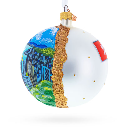 Victoria Peak, Hong Kong Glass Ball Christmas Ornament 4 Inches