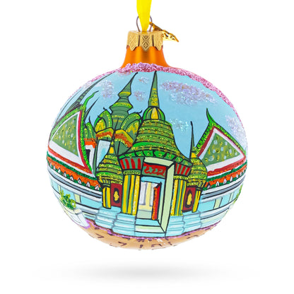 Wat Phra Chetuphon (Wat Pho), Bangkok, Thailand Glass Ball Christmas Ornament 4 Inches