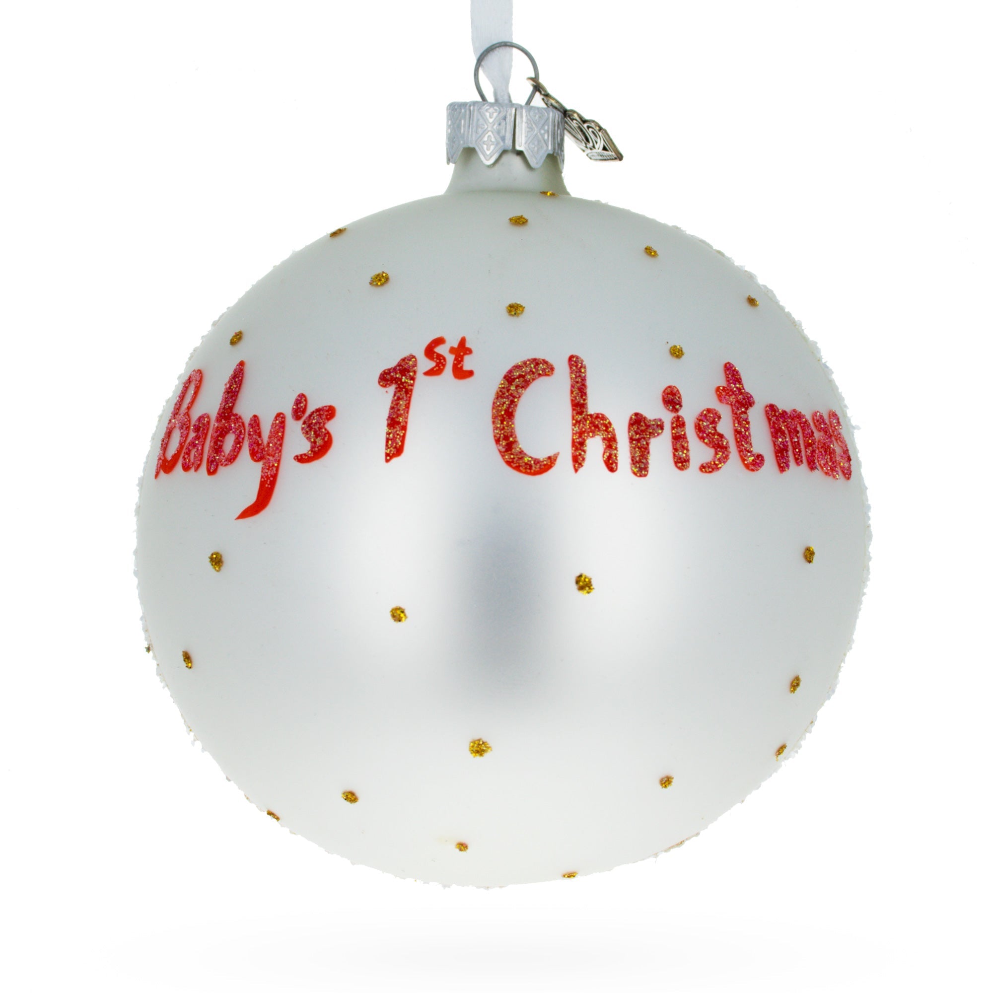 Snowman and Baby Deer First Christmas Glass Ball Christmas Ornament 4 Inches