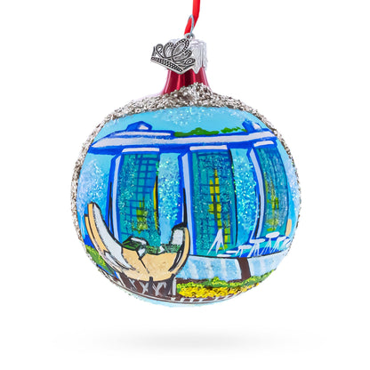 Art Science Museum, Marina Bay, Singapore Glass Ball Christmas Ornament 3.25 Inches