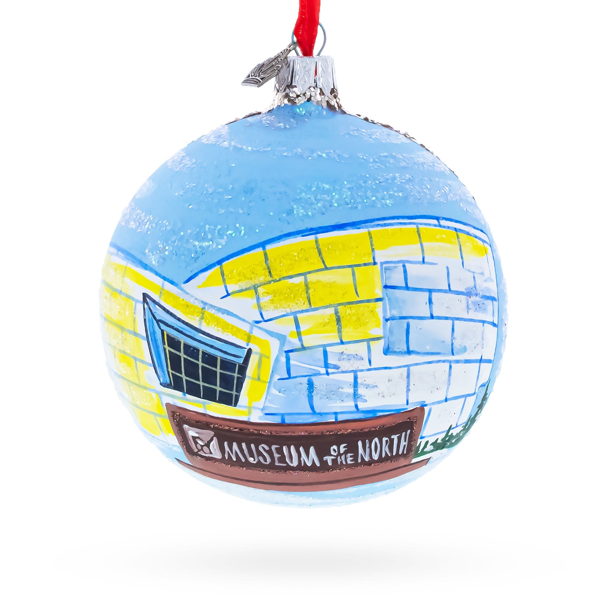 University of Alaska Museum of the North, Fairbanks, Alaska, USA Glass Ball Christmas Ornament 4 Inches BestPysanky
