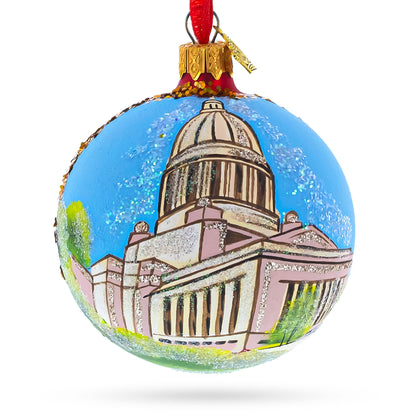 Washington State Capitol, Olympia, Washington, USA Glass Ball Christmas Ornament 3.25 Inches