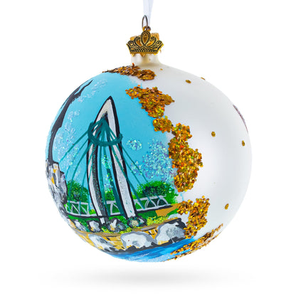 The Keeper of the Plains, Wichita, Kansas, USA Glass Ball Christmas Ornament 4 Inches