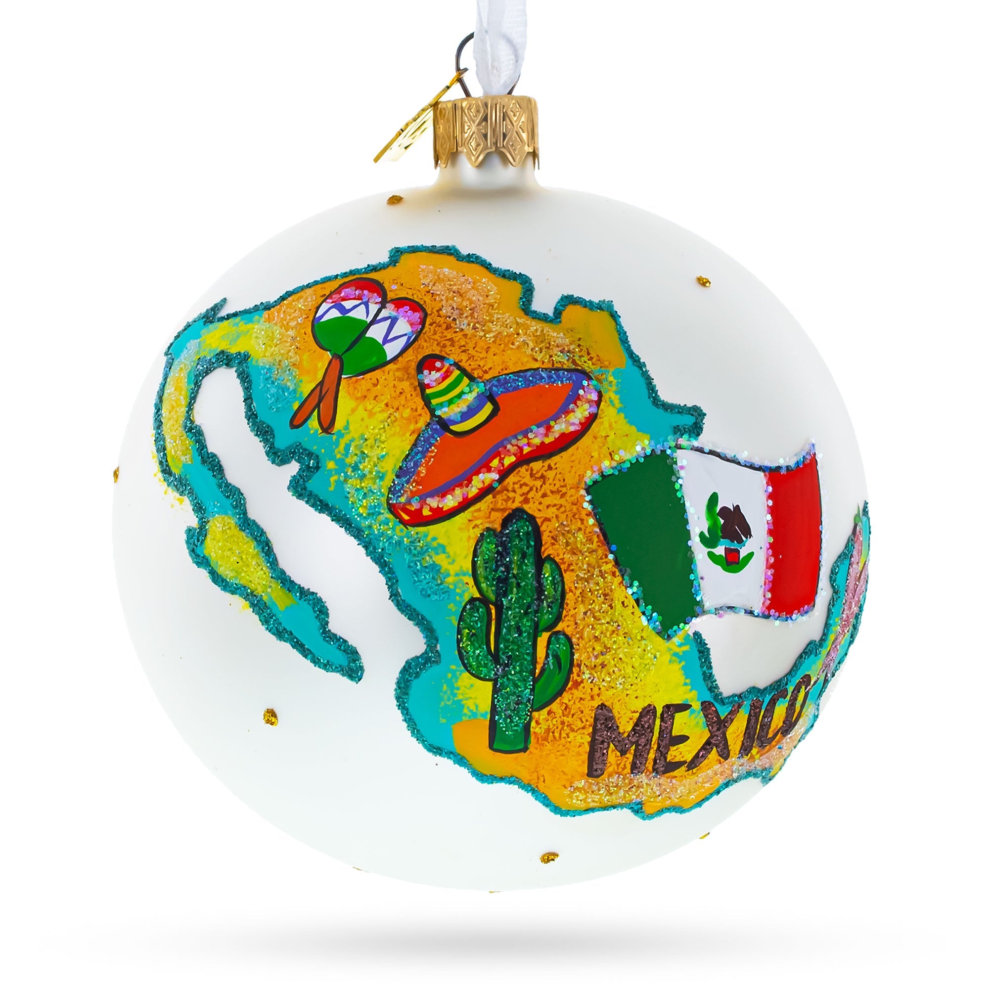 Travel to Mexico Glass Ball Christmas Ornament 4 Inches BestPysanky