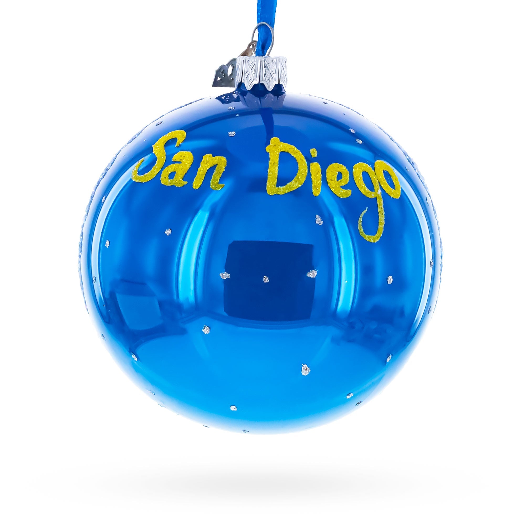 USS Midway Museum, San Diego, California, USA Glass Ball Christmas Ornament 4 Inches