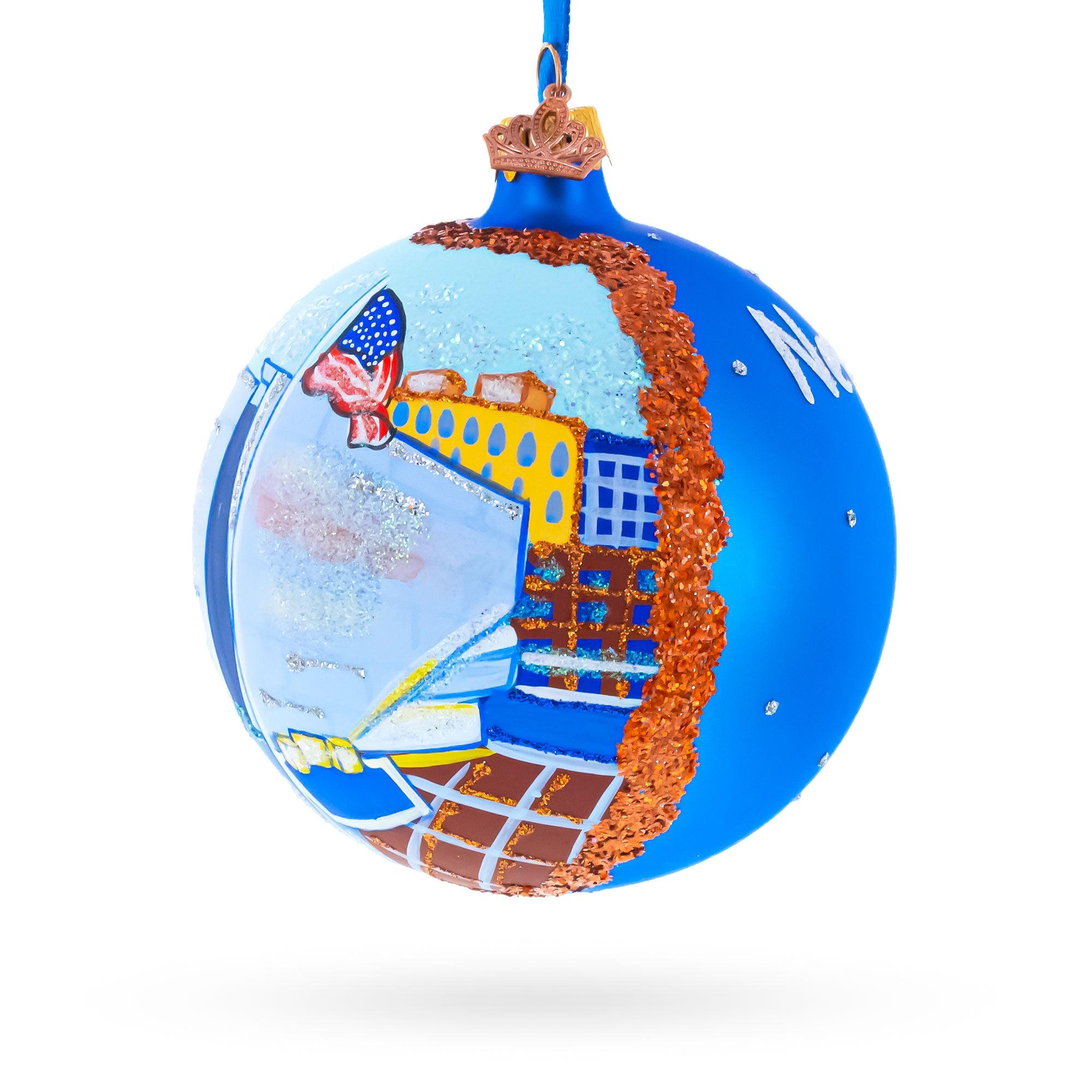 The National WWII Museum, New Orleans, Louisiana, USA Glass Ball Christmas Ornament 4 Inches