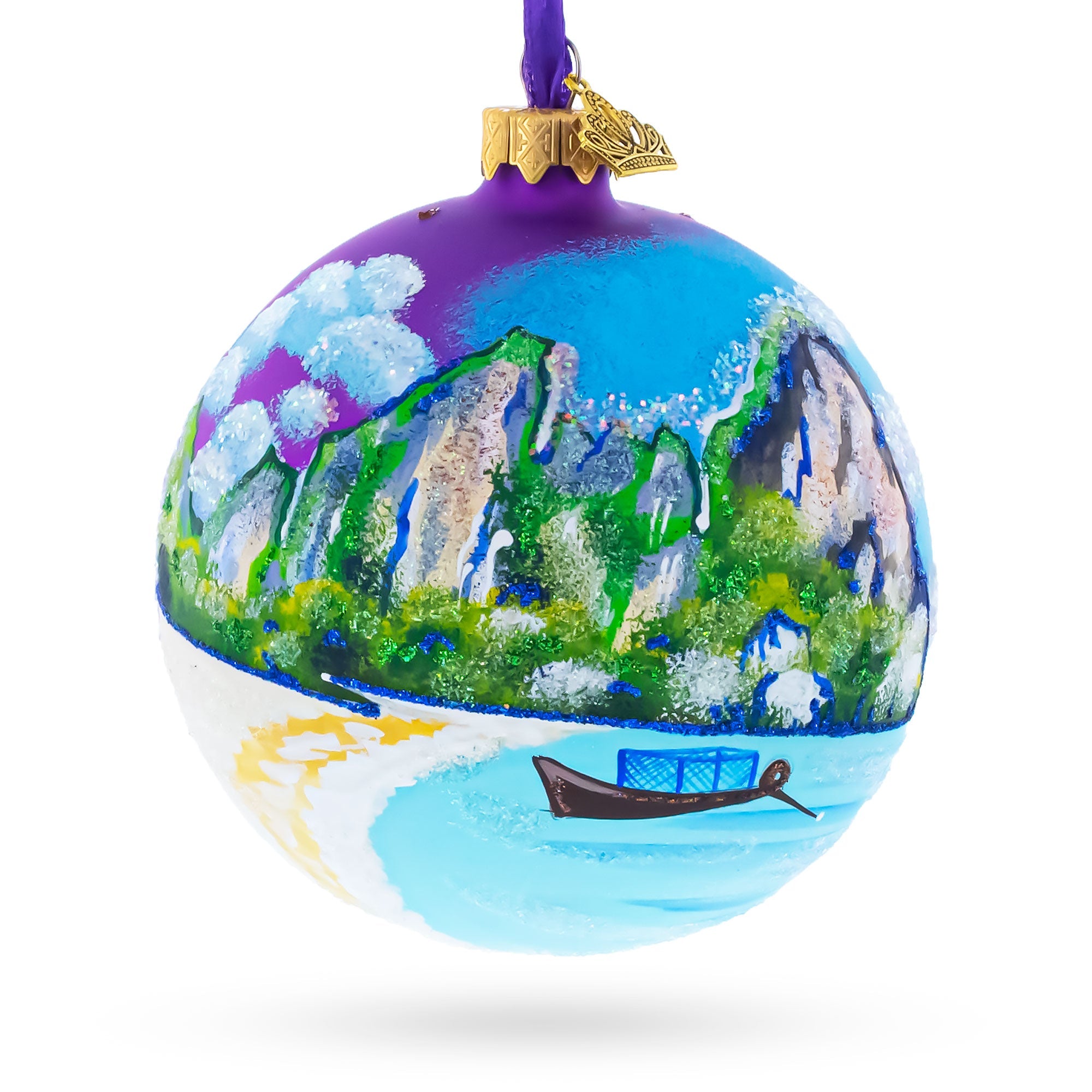 Thailand Beach Glass Ball Christmas Ornament 4 Inches BestPysanky