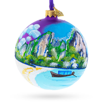 Thailand Beach Glass Ball Christmas Ornament 4 Inches BestPysanky