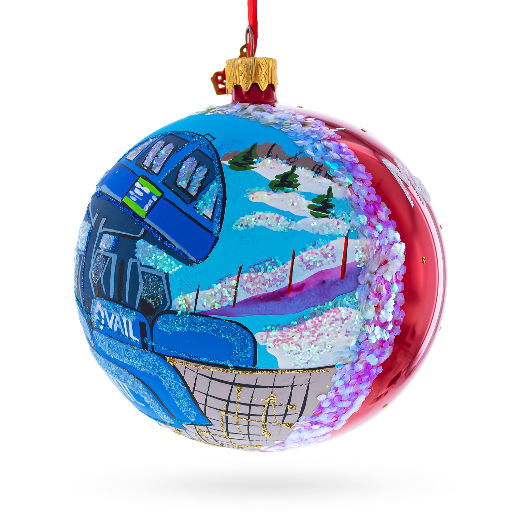 Colorado Ski Resort, USA Glass Ball Christmas Ornament 4 Inches