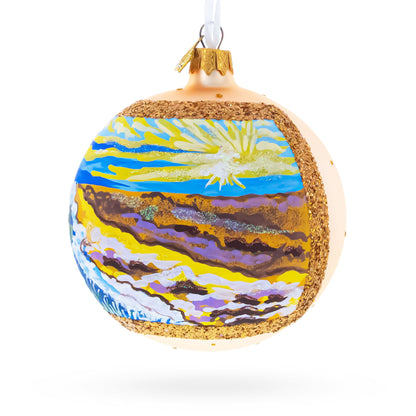 Sunset at the Ocean Painting Glass Ball Christmas Ornament 4 Inches BestPysanky