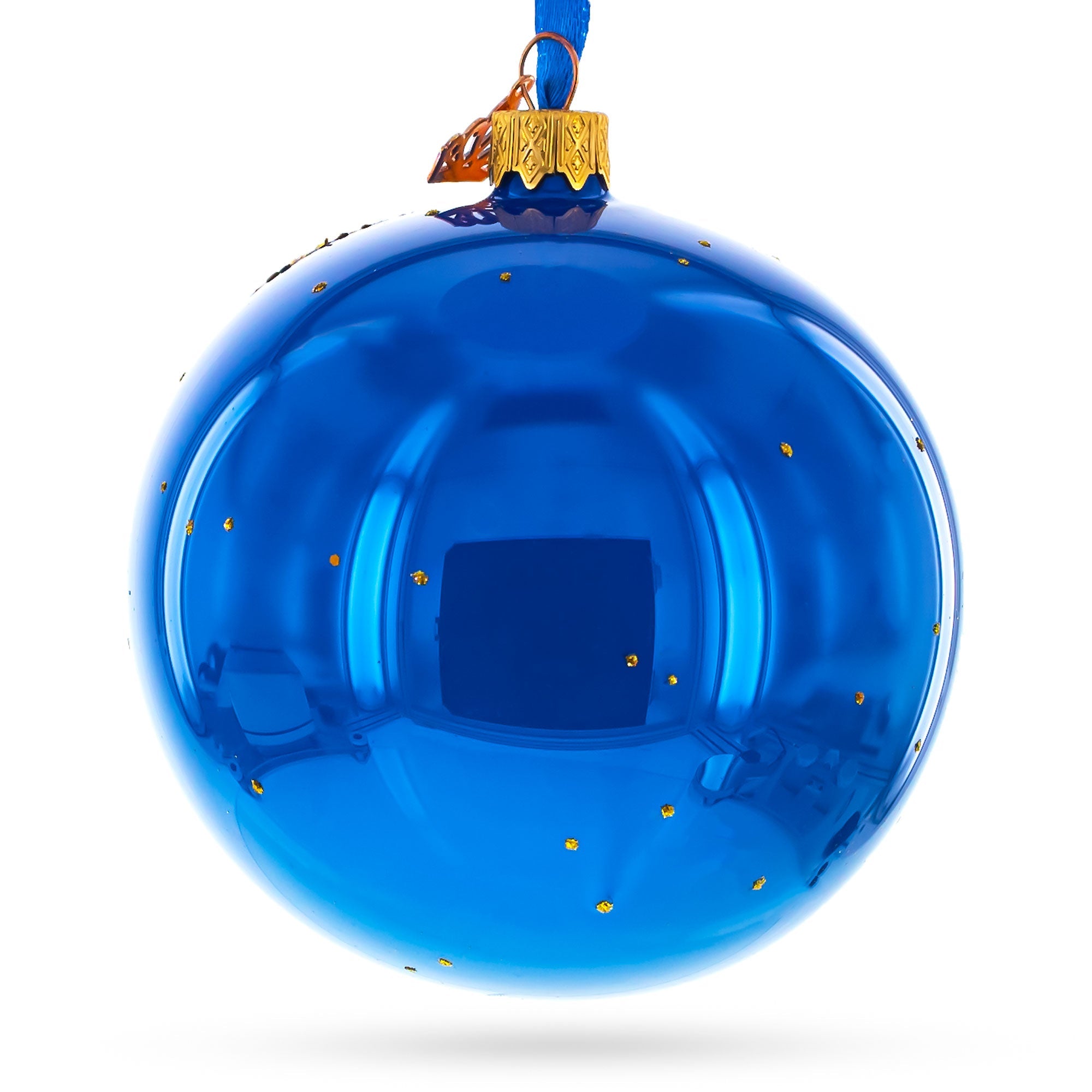 Vase of Roses Painting Glass Ball Christmas Ornament 4 Inches